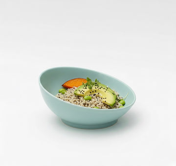 PLAIN MIST Beveled Bowl- washed turquoise